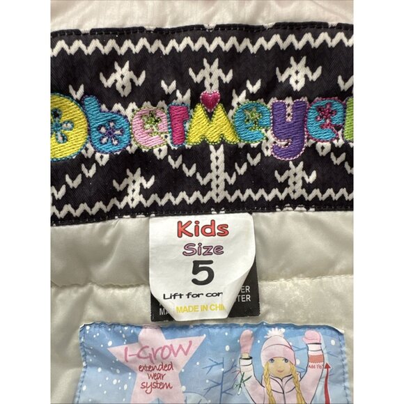 Obermeyer Girls Jacket Patchwork And Purple Pants I-Grow Size 5 - Picture 5 of 12